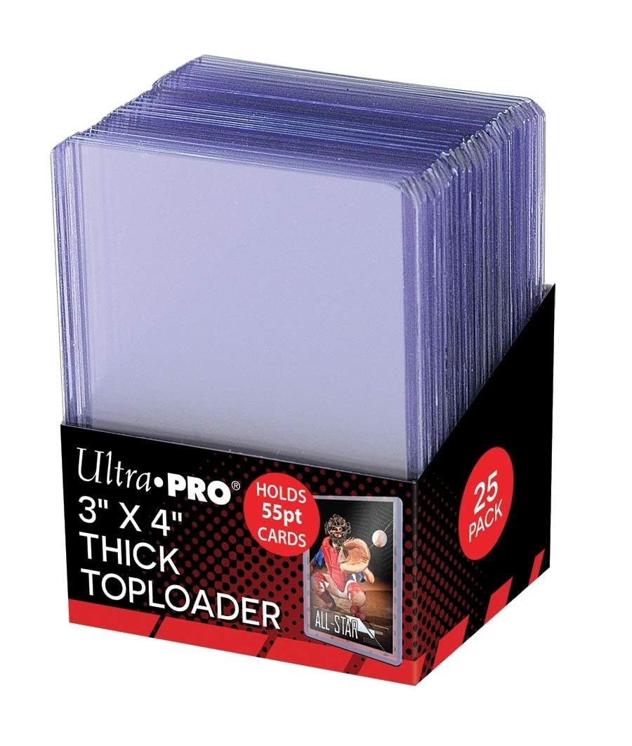 Ultra Pro 3x4 top loader offers crystal-clear protection for up to 55 pt cards.