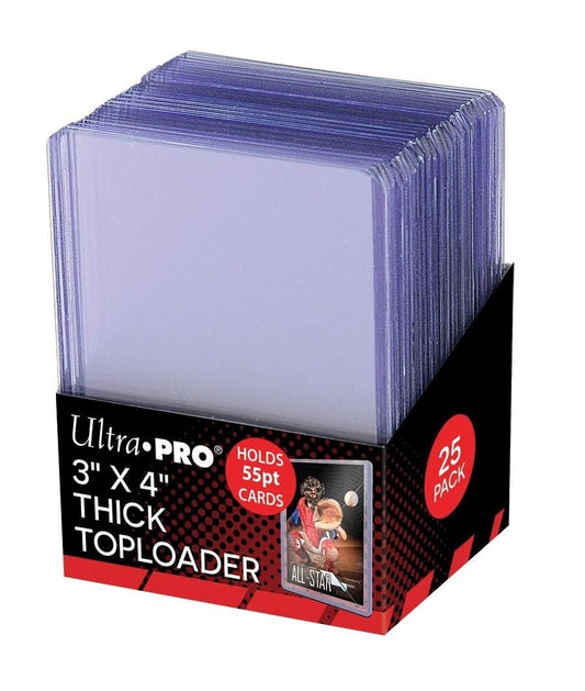 Ultra Pro 3x4 top loader offers crystal-clear protection for up to 55 pt cards.