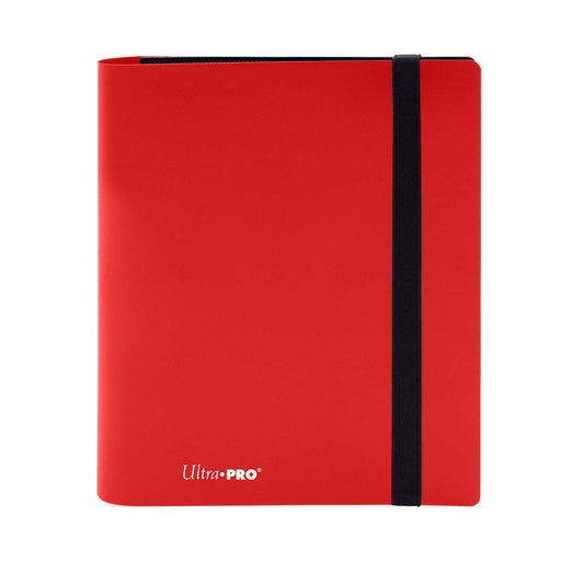 Ultra Pro Eclipse PRO-Binder Apple Red close-up of elastic strap and secure card pockets for transport