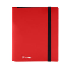 Ultra Pro Eclipse PRO-Binder Apple Red close-up of elastic strap and secure card pockets for transport