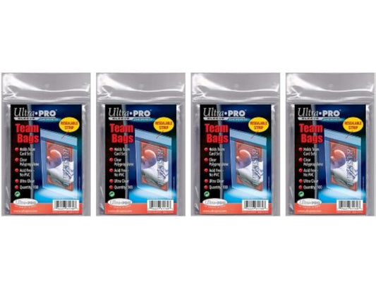Ultra Pro 400 Team Set Bags bundle holds 100-count bags, protects cards from dust.
