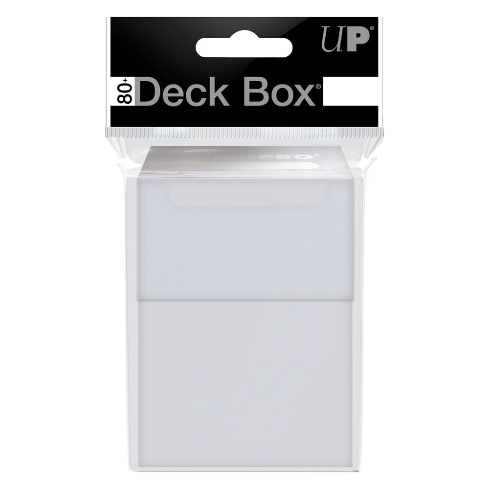 Ultra PRO 80-card deck box clear side view, keeps cards organized during travel.