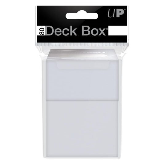Ultra PRO 80-card deck box clear side view, keeps cards organized during travel.