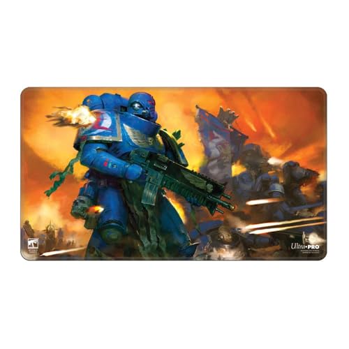 Ultra PRO Adeptus Astartes playmat with stitched edge, ideal for stable tabletop play and card protection.