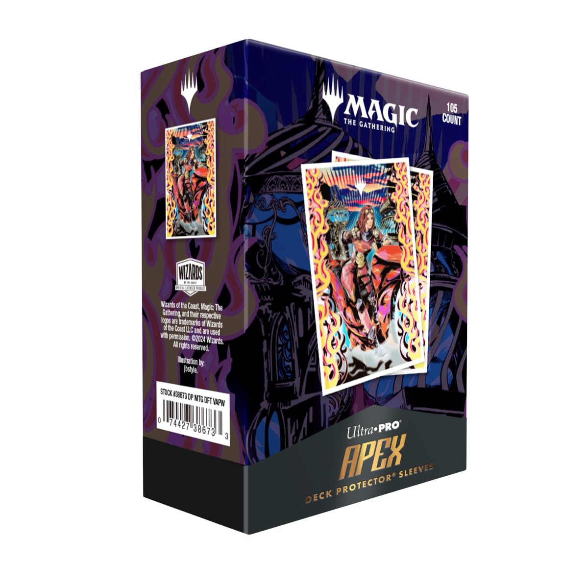 Ultra Pro Aetherdrift Chandra Spark Hunter textured back for improved grip during shuffles.