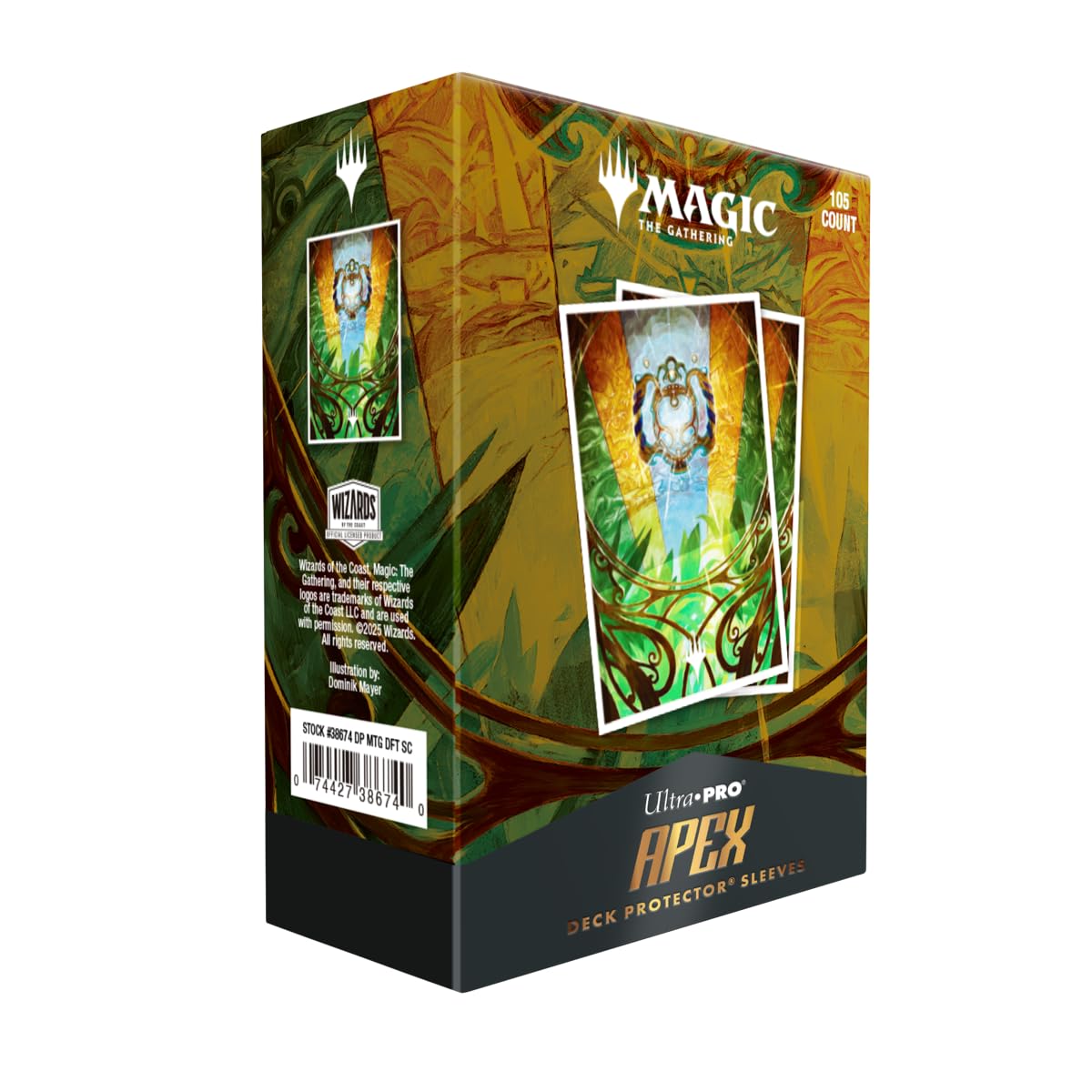 Ultra Pro APEX Aetherdrift sleeves textured back enhances grip and tactile feel.