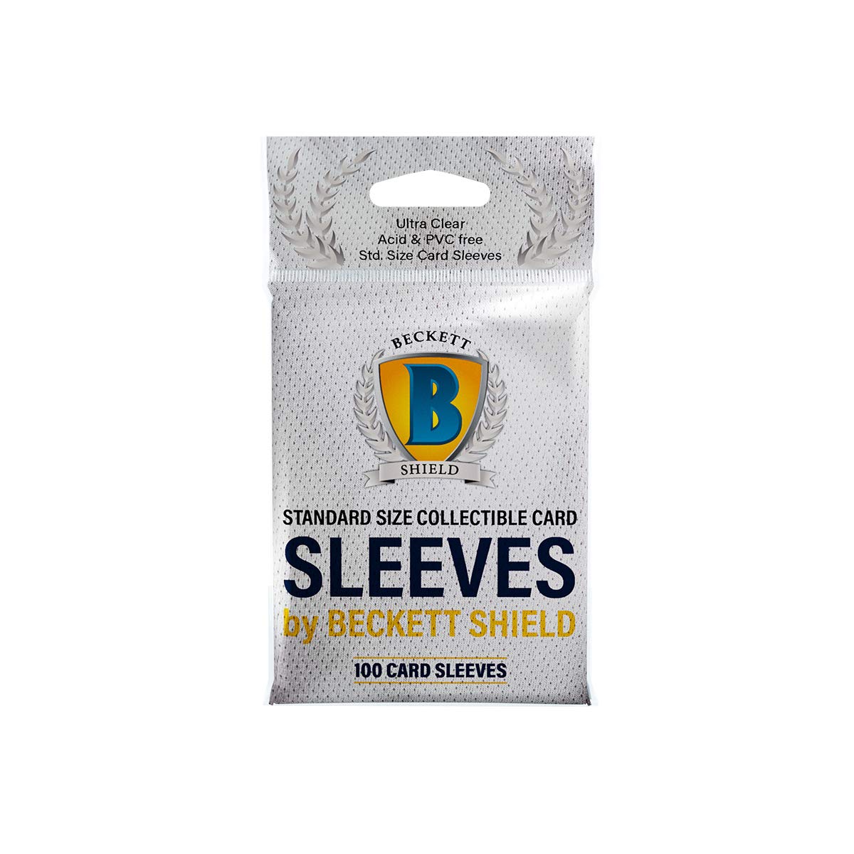 Ultra Pro Beckett Shield clear soft card sleeves protect trading cards during storage.