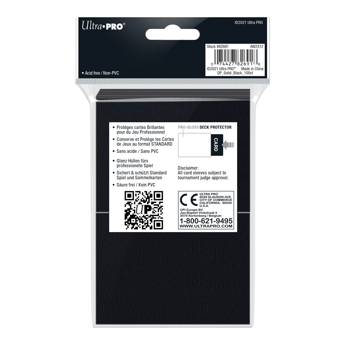 Ultra Pro black sleeves preserve card edges and reduce wear