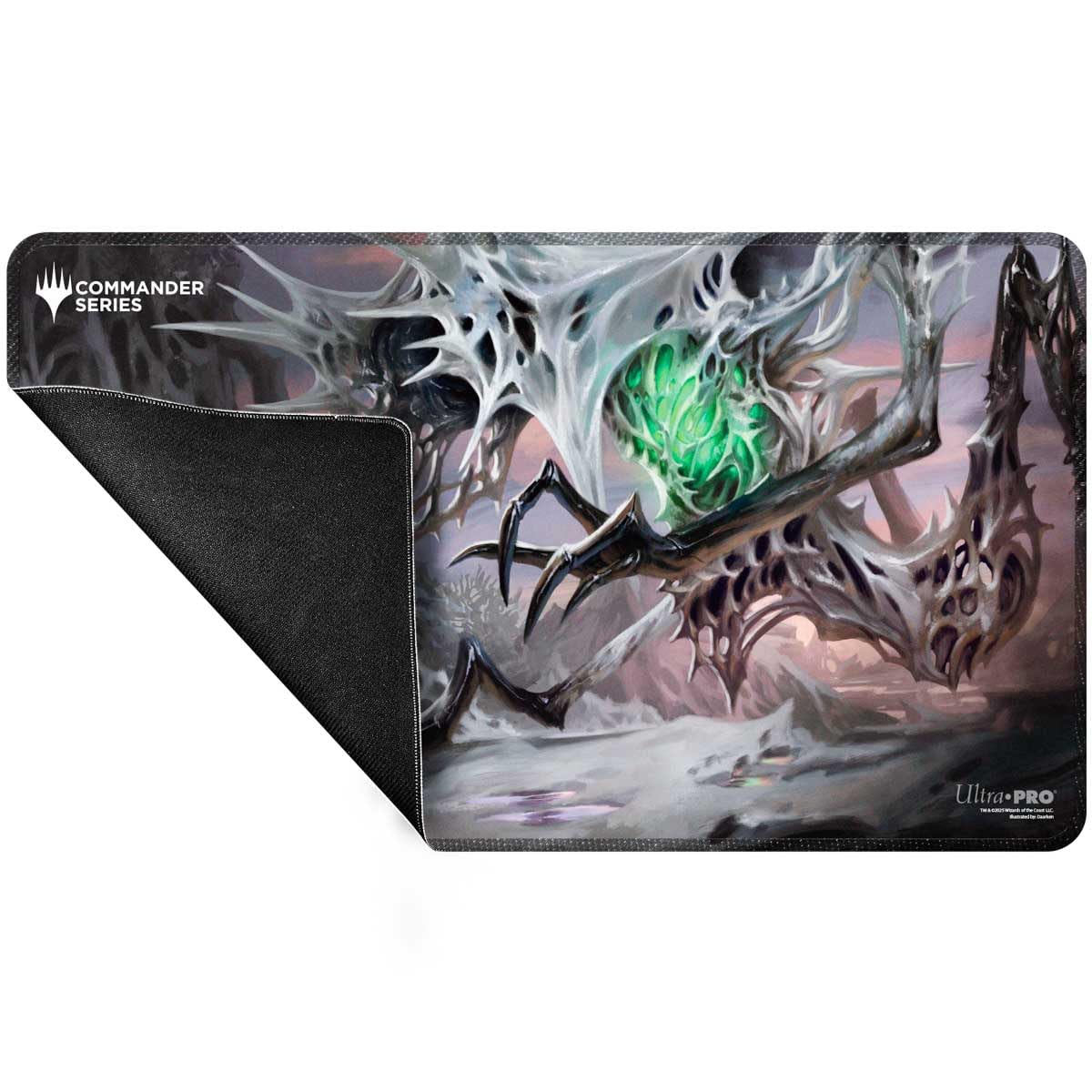 Ultra PRO Yarok playmat used as oversized desk mousepad with non-slip backing