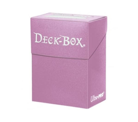 Ultra PRO pink deck box with flip-top protects standard-size cards while traveling