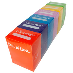 Ultra Pro deck box set of 6 in vibrant colors keeps sleeved cards organized for travel