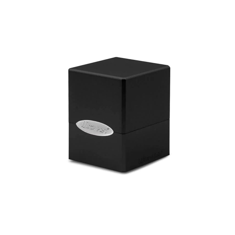 Ultra PRO Satin Cube deck box side view highlighting travel-friendly, durable form