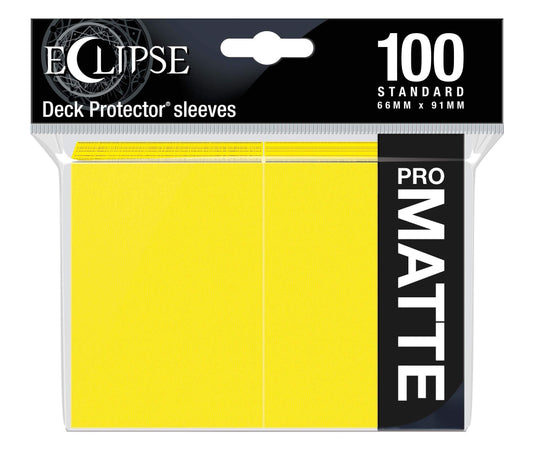 Ultra Pro Eclipse Matte sleeves Lemon Yellow packaging highlights durable card protection