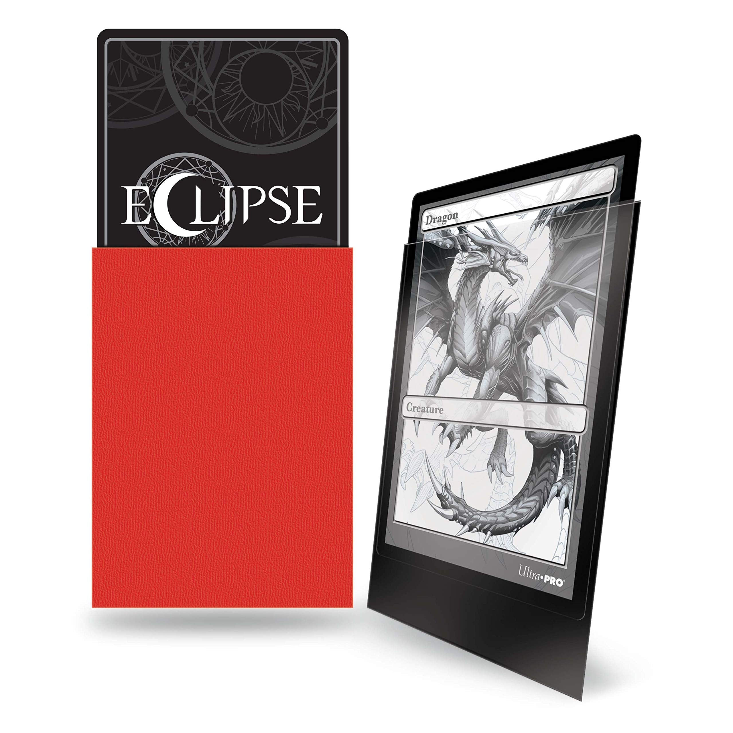 Ultra Pro E-15616 Apple Red matte sleeves back view with opaque backing.