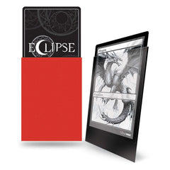 Ultra Pro E-15616 Apple Red matte sleeves back view with opaque backing.