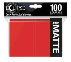 Ultra Pro E-15616 Apple Red matte sleeves front view for durable card protection.