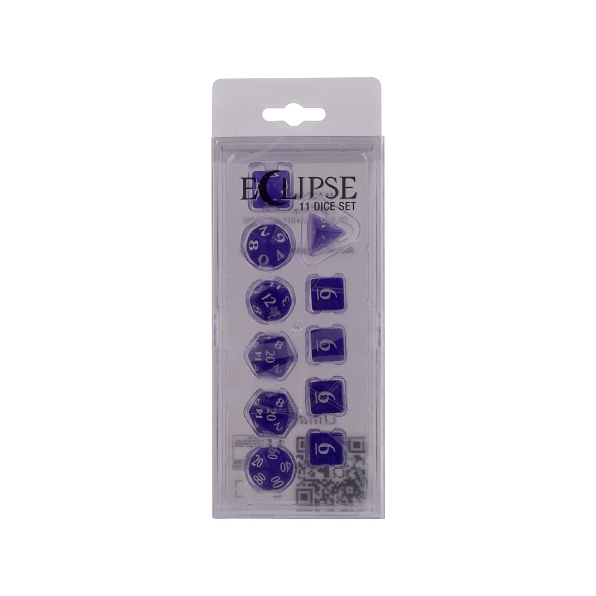 Ultra PRO Eclipse 11 dice set in royal purple with shimmering finish for vivid RPG sessions.