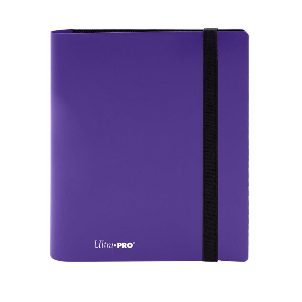 Ultra Pro Eclipse 4-Pocket Pro Binder back view in royal purple highlights portability