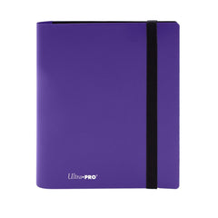 Ultra Pro Eclipse 4-Pocket Pro Binder front view in royal purple showing card capacity