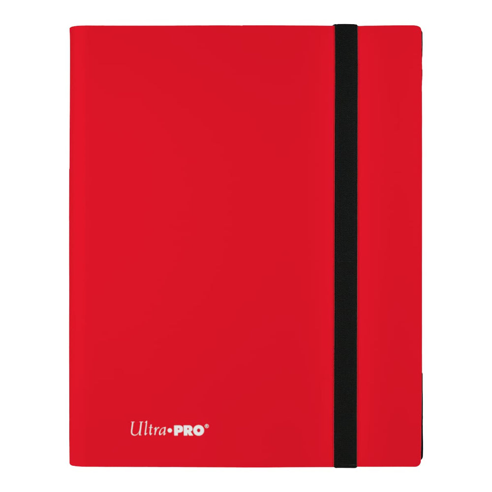 Ultra Pro Eclipse 9-Pocket PRO-Binder Apple Red front cover, durable and archival-safe for card collection.