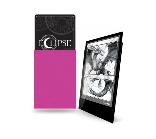 Ultra Pro Eclipse gloss sleeves hot pink, back view, guards cards during gameplay and storage.