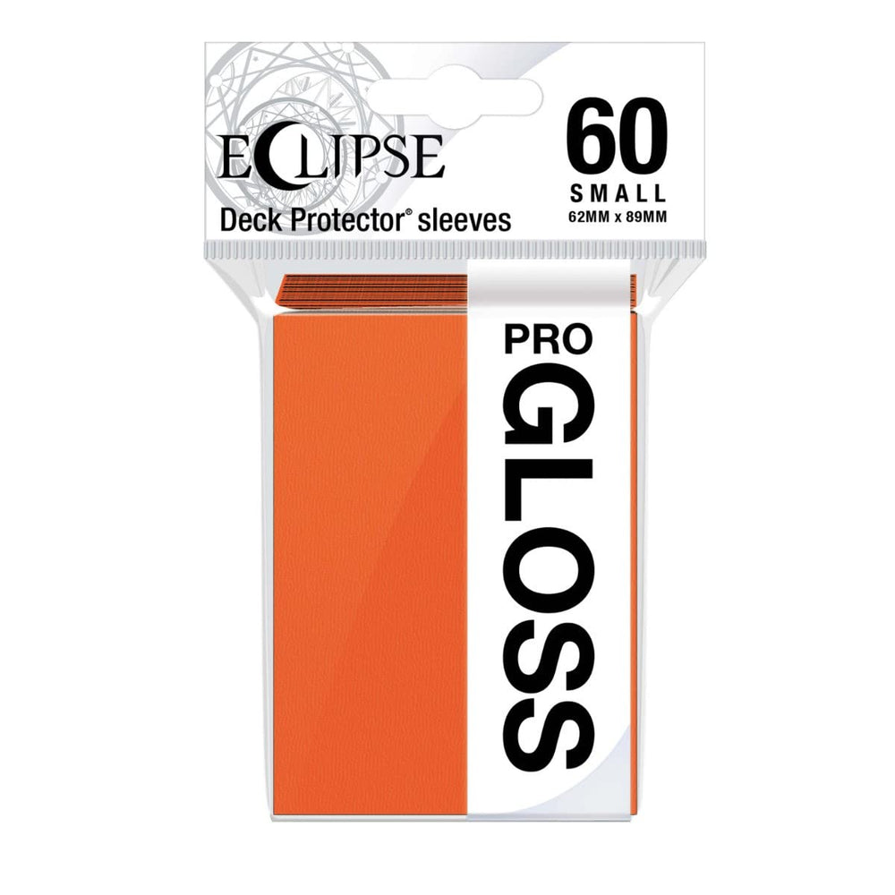 Ultra Pro Eclipse Gloss Small Sleeves Pumpkin Orange pack shot showing 60-count sleeves