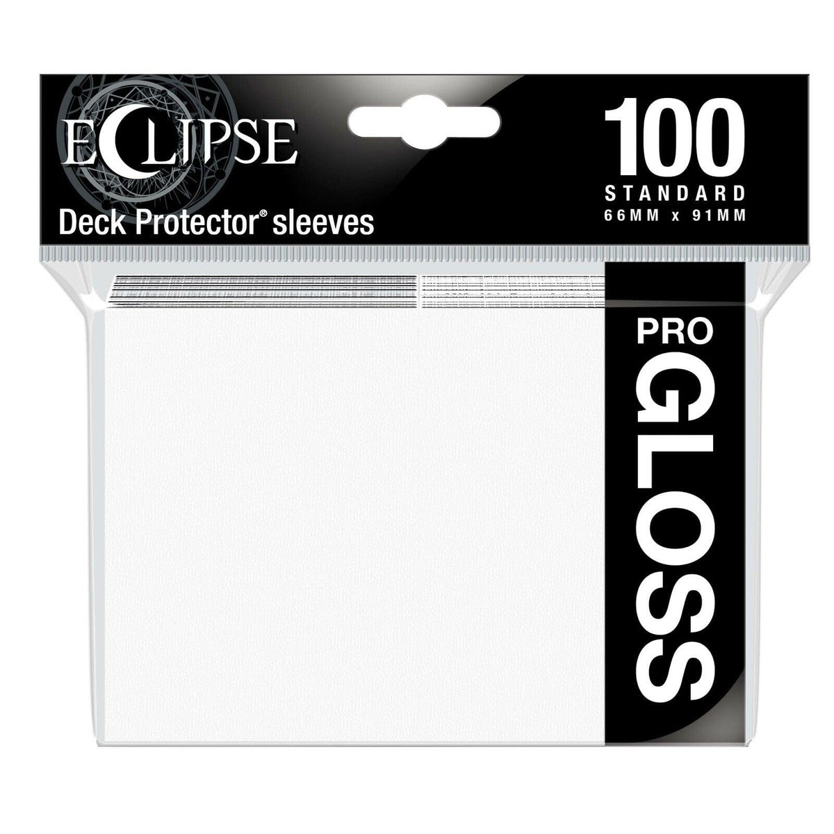 Ultra Pro Eclipse Gloss sleeves front view highlighting crystal-clear shine for display-ready cards.