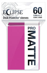 Ultra Pro Eclipse Matte Small Sleeves in hot pink protect cards during gameplay