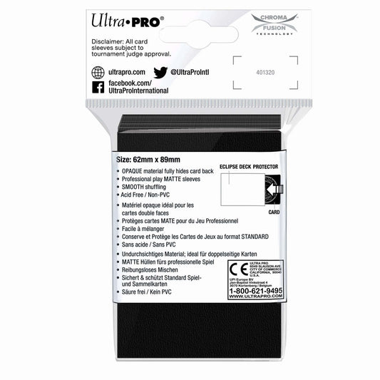 Ultra Pro Eclipse Matte small sleeves back view showing opaque backing.
