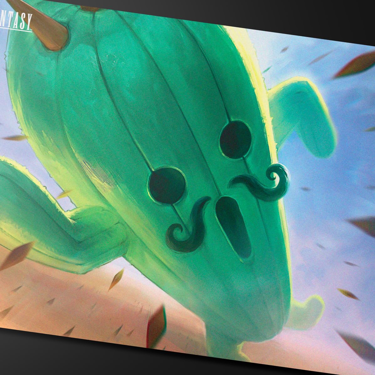 Ultra PRO Final Fantasy Jumbo Cactuar desk mat protects cards during play
