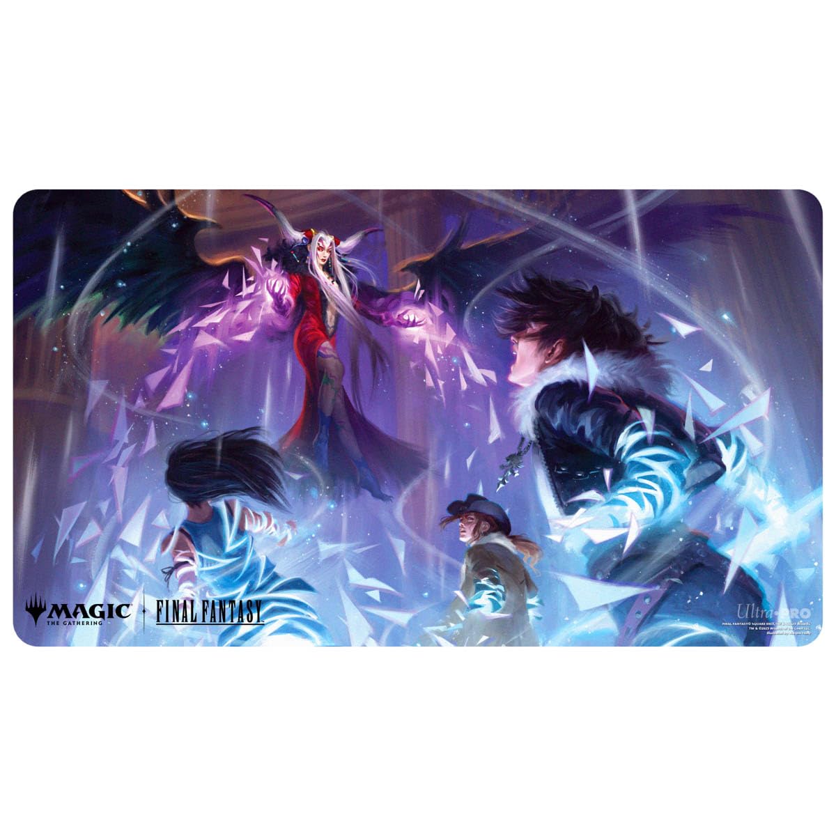 Ultra Pro Final Fantasy x Temporal Extortion playmat top view protects cards during MTG gameplay