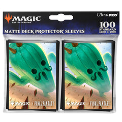 Ultra PRO Final Fantasy x Universes Beyond Cactuar sleeves protect MTG cards during play.