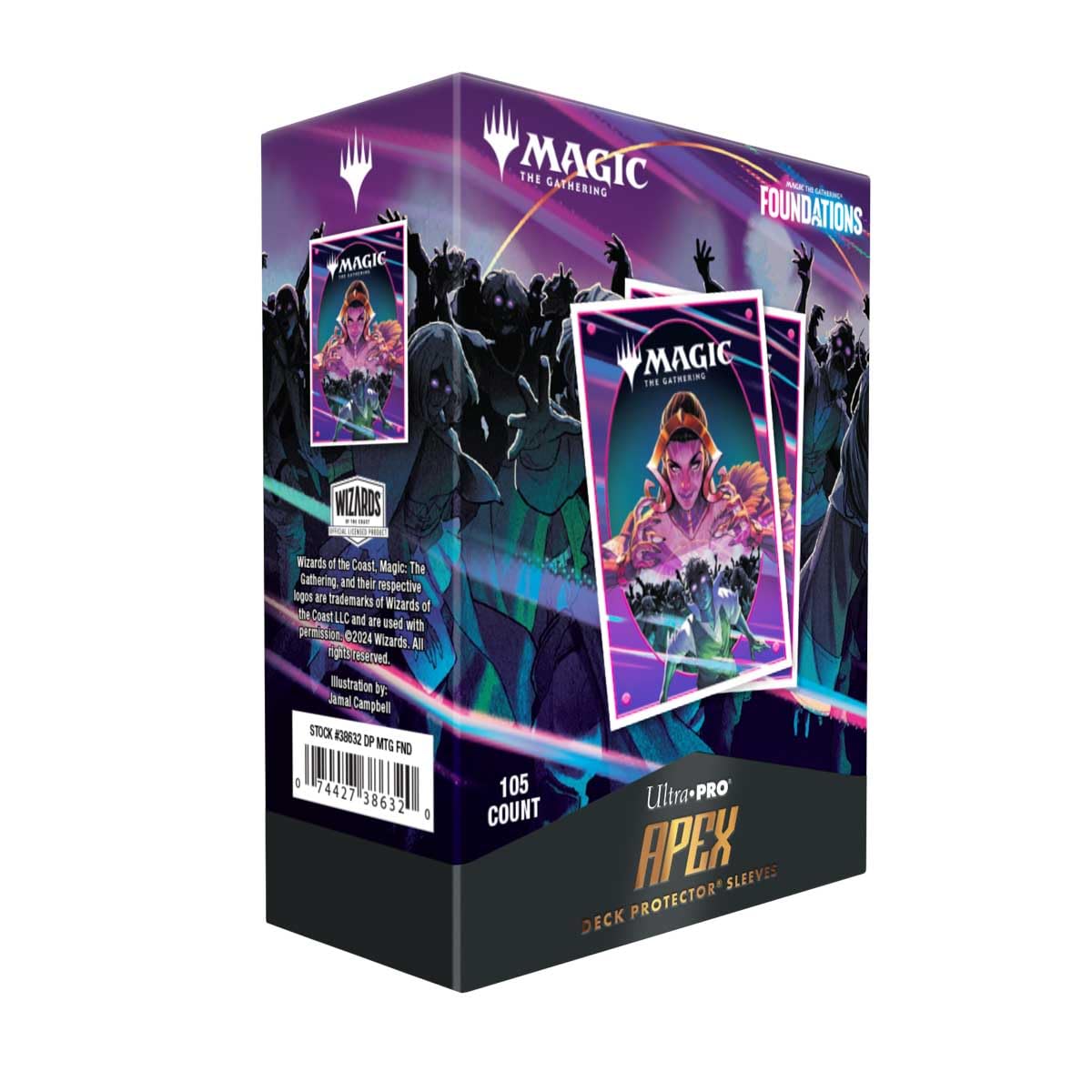 Ultra PRO Foundations Liliana 105ct Apex sleeves protect MTG cards with a secure fit.