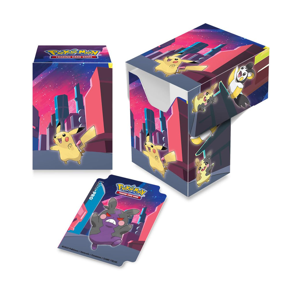 Ultra Pro Gallery Series Shimmering Skyline full-view deck box displays Pokemon cards securely