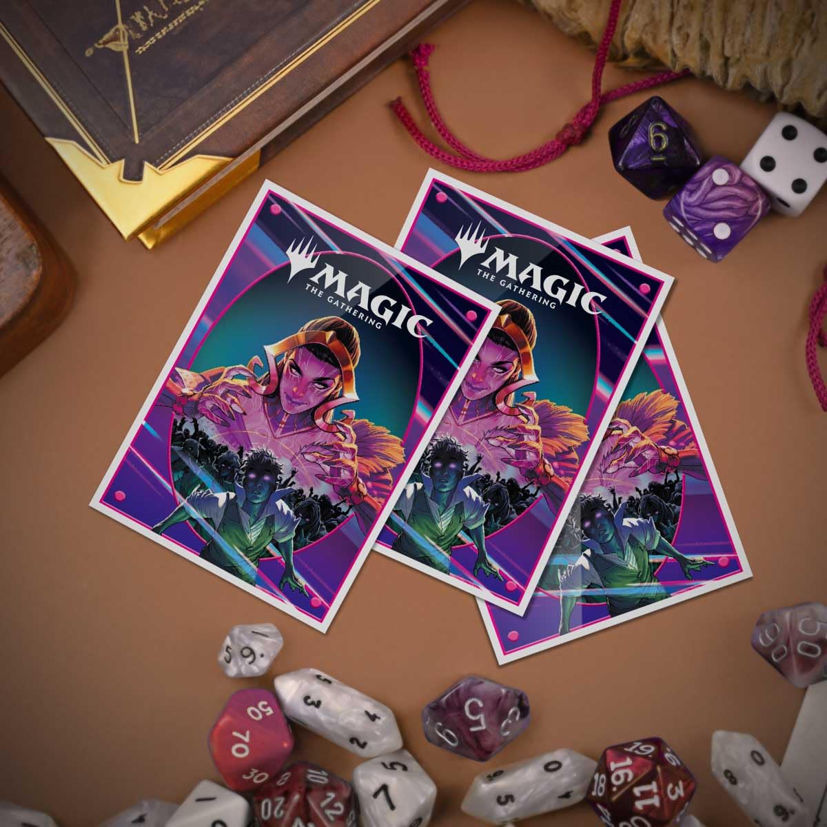 Gloss front shows foil cards shine during play.
