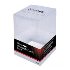 Ultra Pro graded card box front view with clear walls for quick card identification