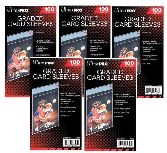 Ultra Pro sleeve with resealable strip shown for easy removal and safe storage.