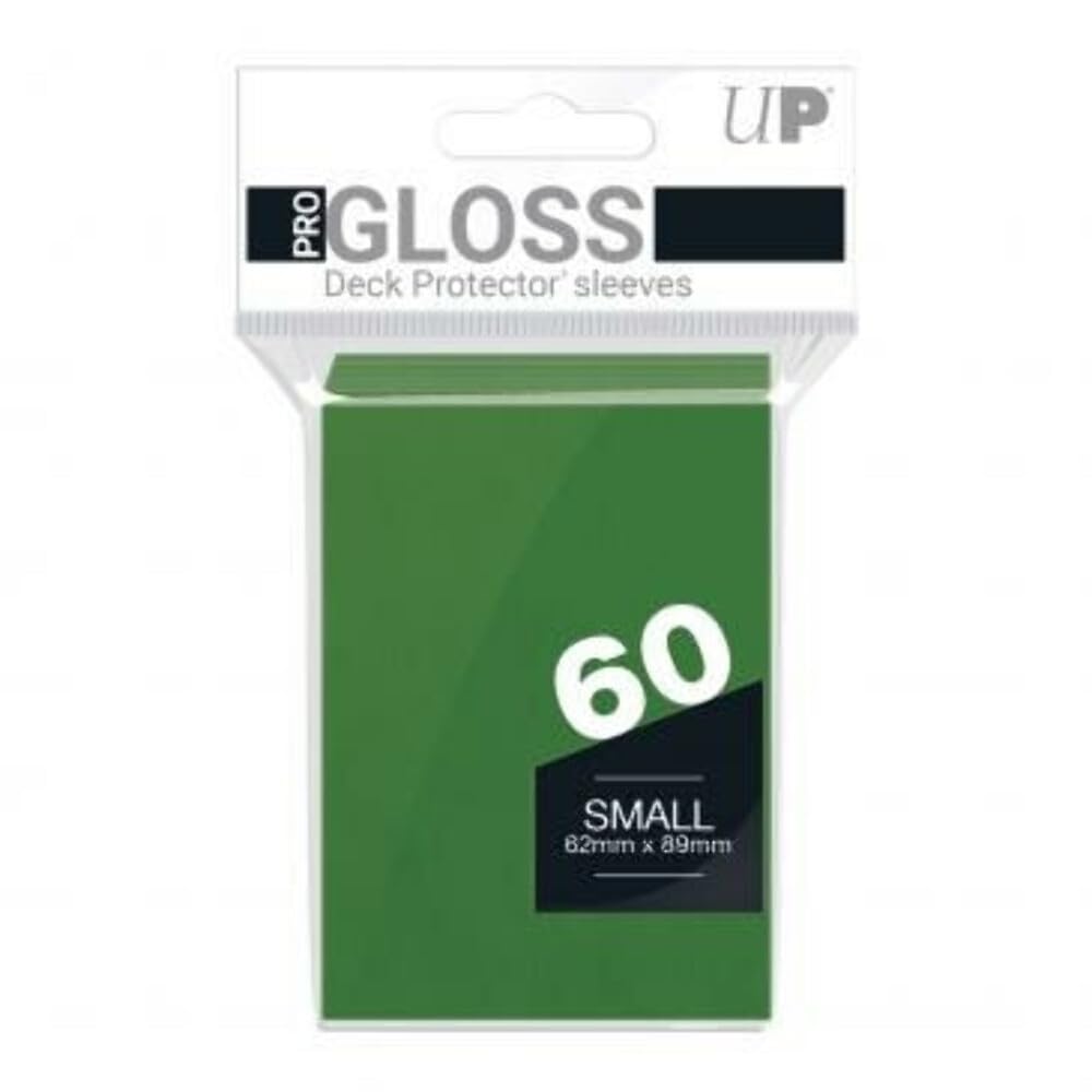 Ultra Pro Green Small Deck Sleeves 60pk protect cards with non-glare matte finish for smoother shuffles.