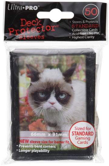 Ultra Pro Grumpy Cat Flowers sleeves protect standard MTG cards with archival-safe clarity.