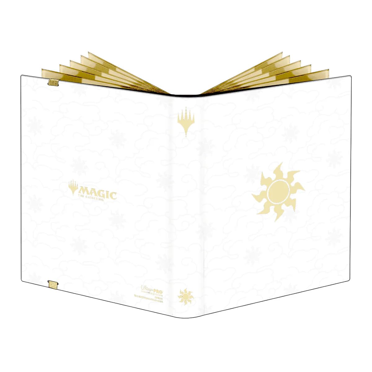 Ultra PRO Mana 8 9-Pocket PRO-Binder front cover with Plains symbol, ideal for organizing MTG decks.