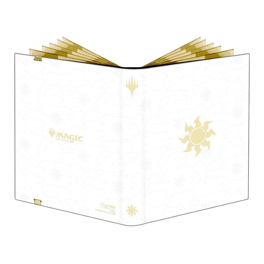 Ultra PRO Mana 8 9-Pocket PRO-Binder front cover with Plains symbol, ideal for organizing MTG decks.