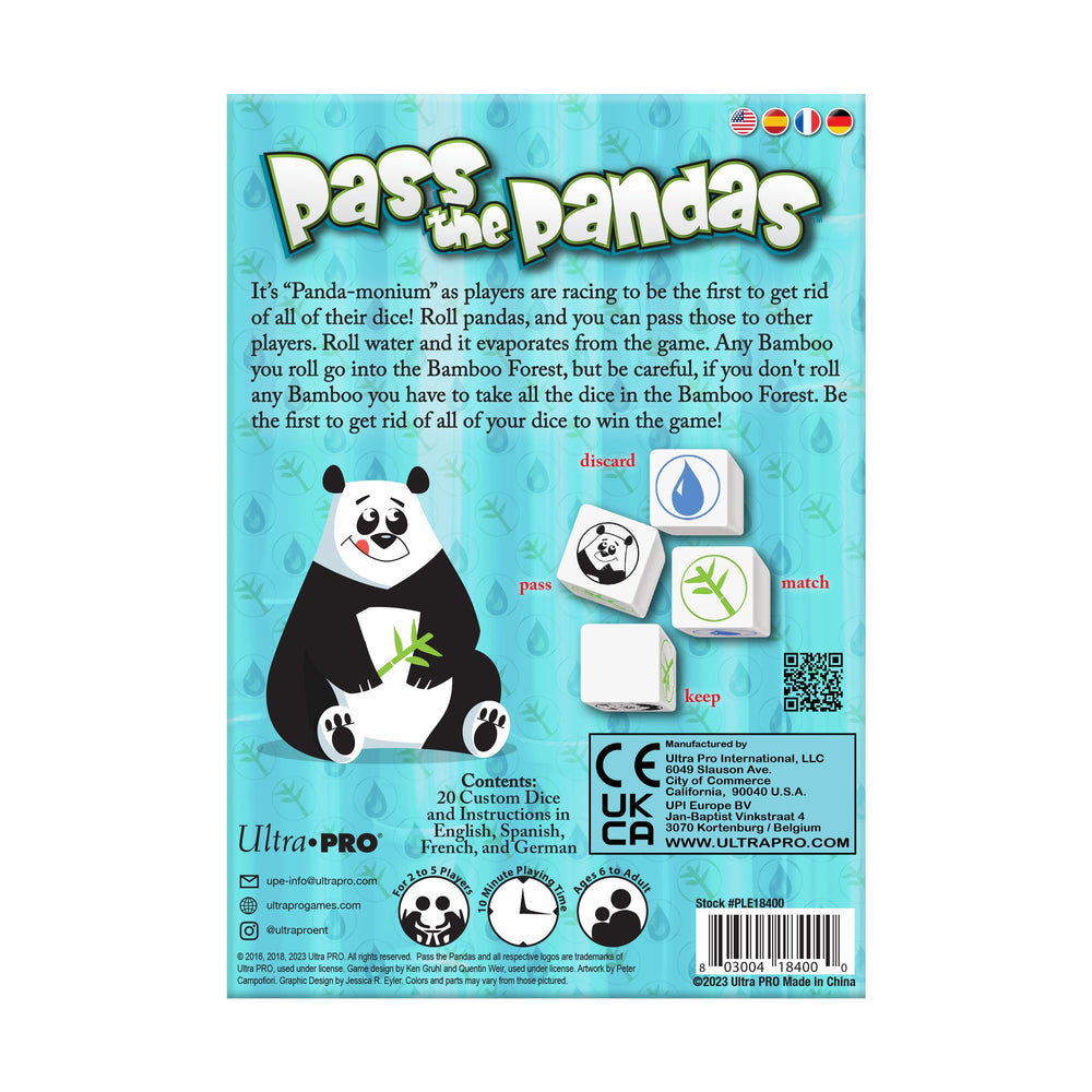 Ultra Pro Pass The Pandas: colorful dice and panda-themed icons spark imagination.