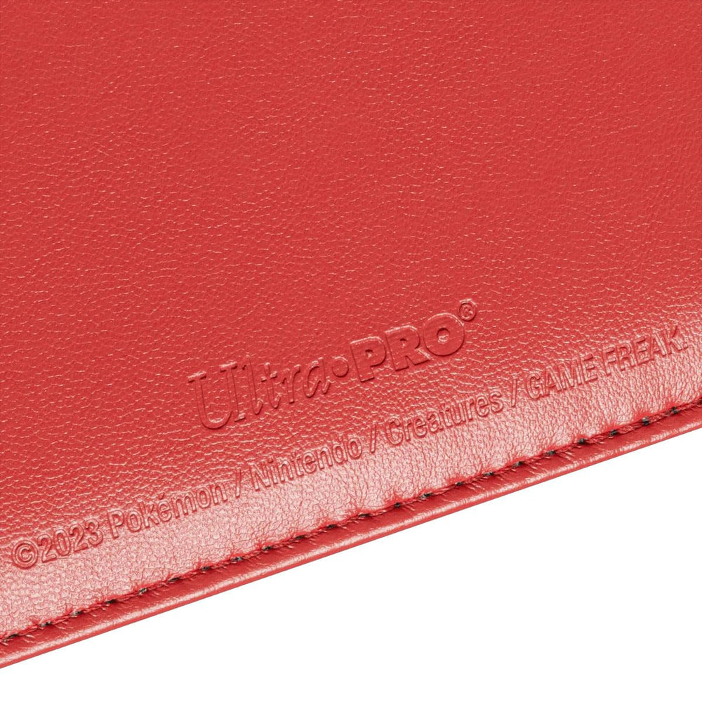 Ultra Pro Pokemon Premium 4-Pocket Snap Binder closed front with enamel Poké Ball clasp.
