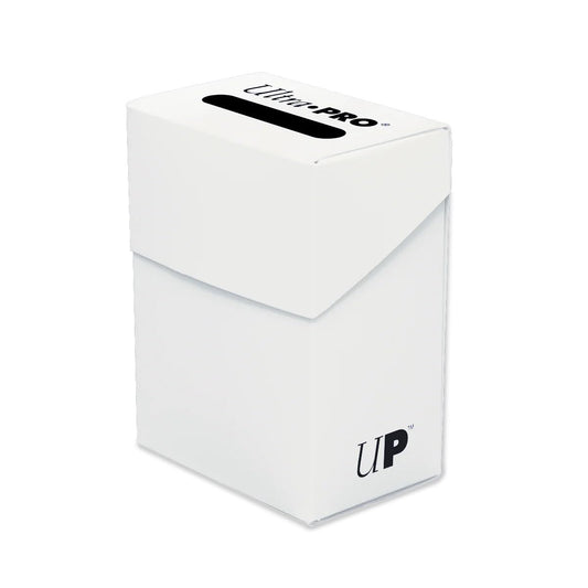 Ultra PRO PRO 80+ deck box white open shows interior space for 80 double-sleeved cards.