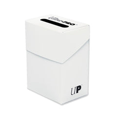 Ultra PRO PRO 80+ deck box white open shows interior space for 80 double-sleeved cards.