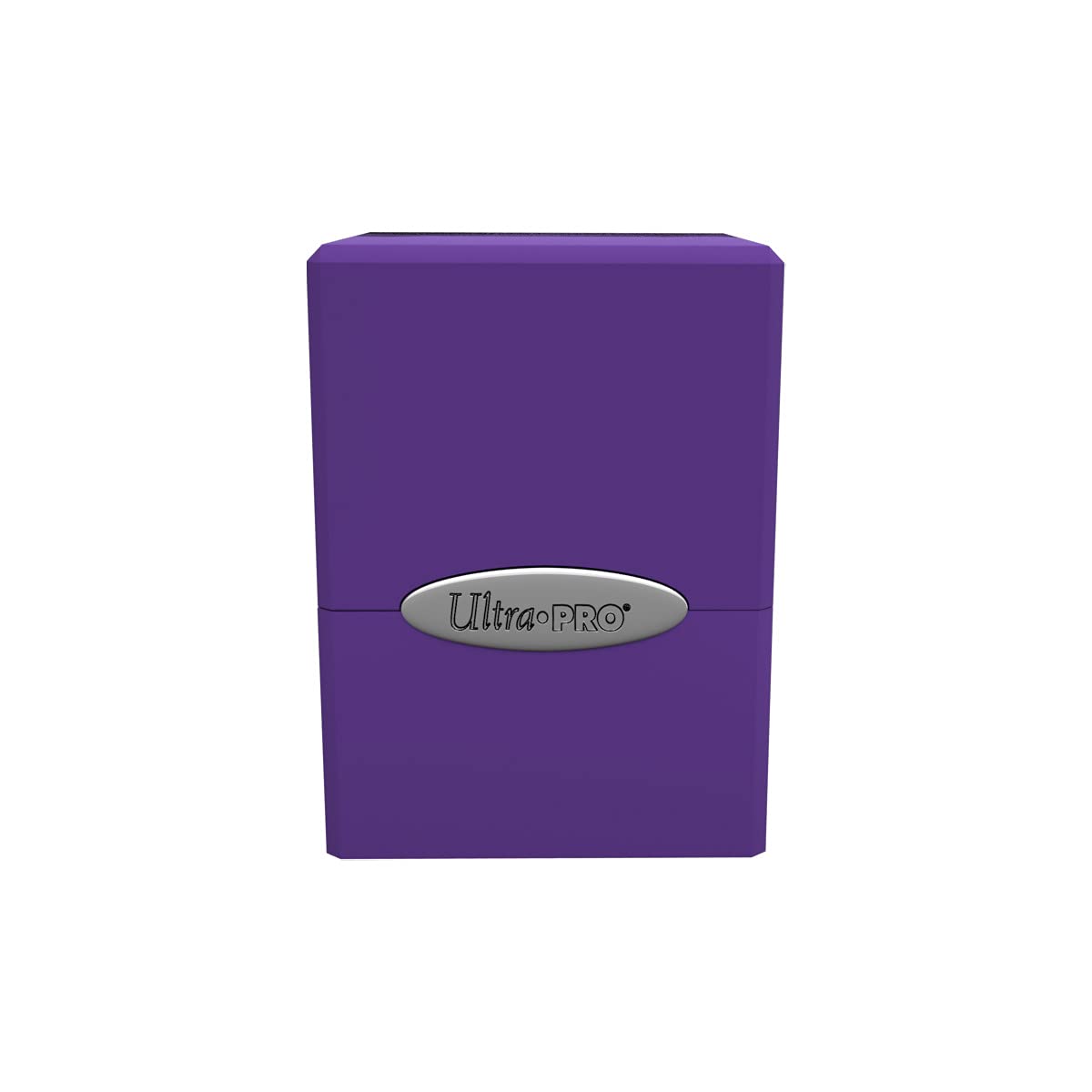Ultra PRO Satin Cube Deck Box in Royal Purple with secure closed lid.