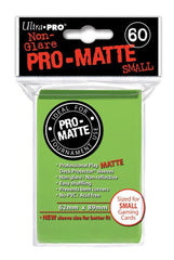Ultra Pro Sleeves Pro-Matte D10 Small Lime Green close-up of glare-reducing matte finish.
