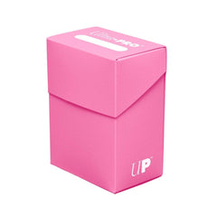 Ultra PRO deck box bright pink closed with flip-top lid for quick access.