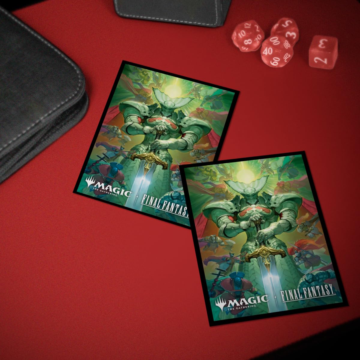 Officially licensed MTG Final Fantasy sleeves sized for standard cards 2.5 x 3.5 inches.