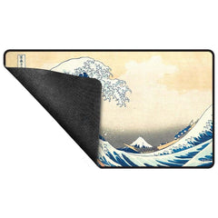 Ultra Pro stitched edge playmat close-up highlights premium stitching and soft fabric surface.